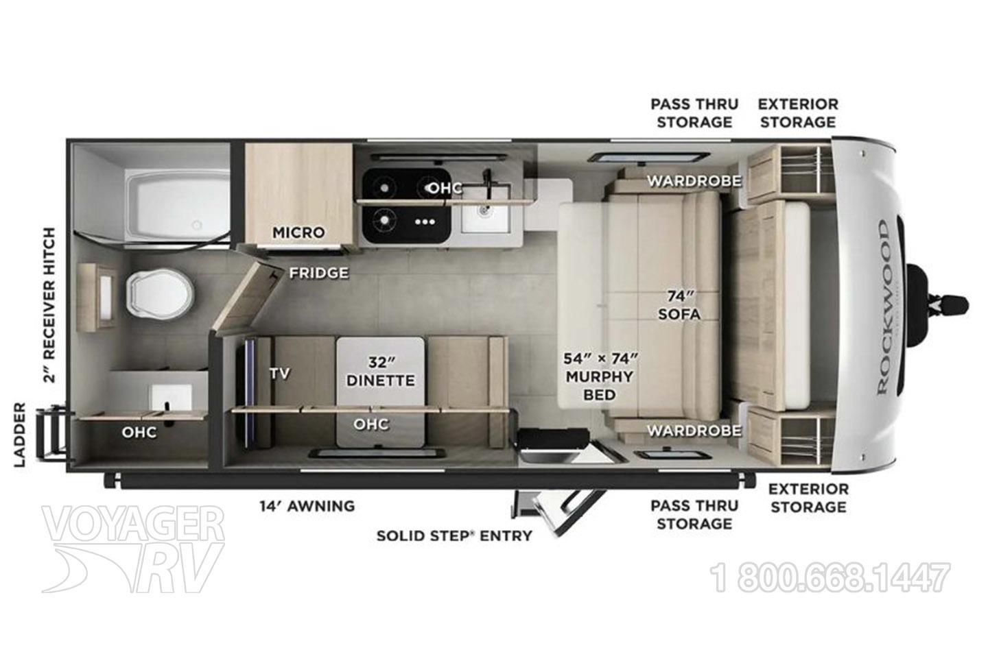 2026 Forest River Rockwood Geo Pro G19FD Floorplan