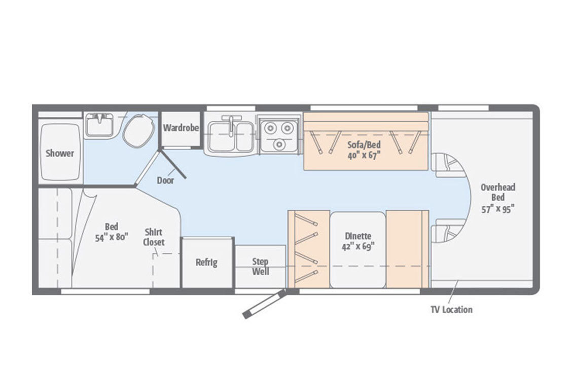 2017 Winnebago Spirit 25B Floorplan