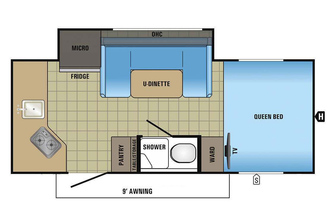2017 Jayco Hummingbird 17RK Floorplan