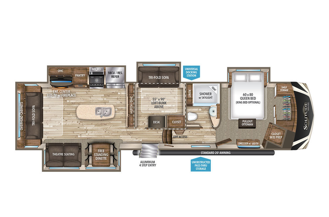 2017 Grand Design Solitude 377MBS Floorplan