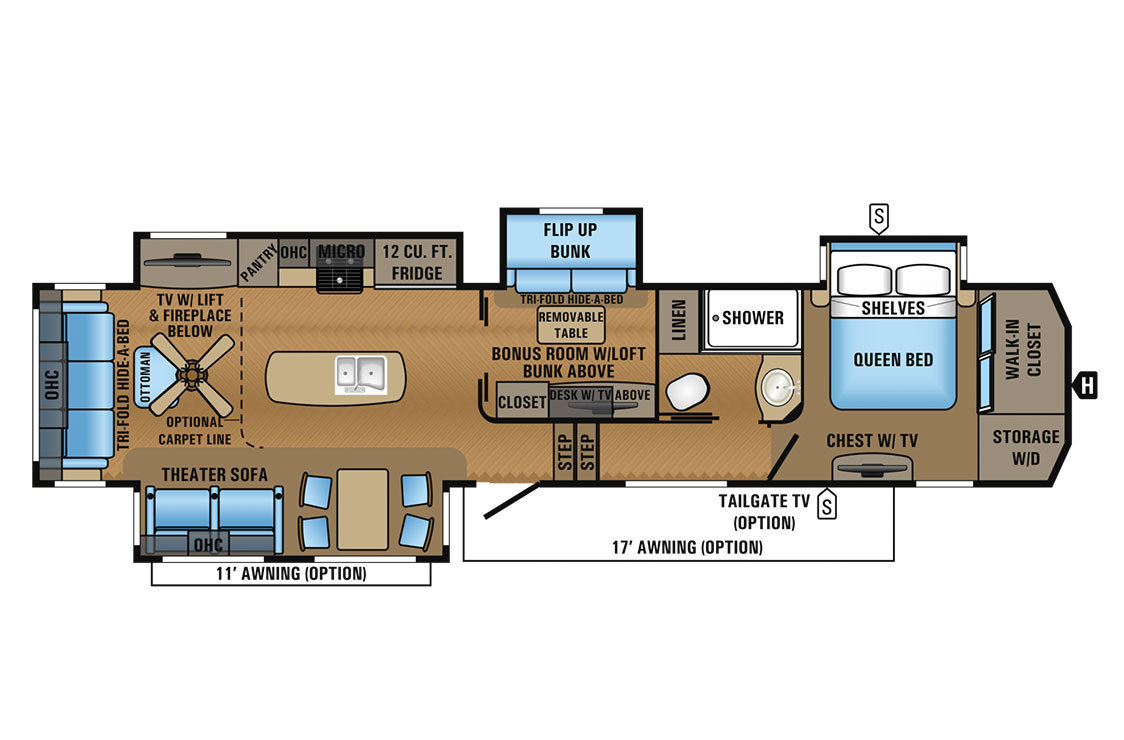 2017 Jayco North Point 377RLBH Floorplan