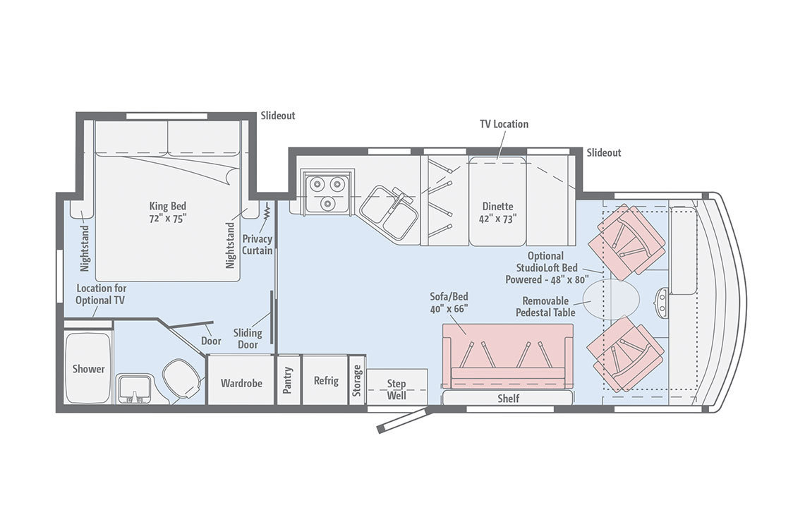 2018 Winnebago Sunstar 27PE Floorplan