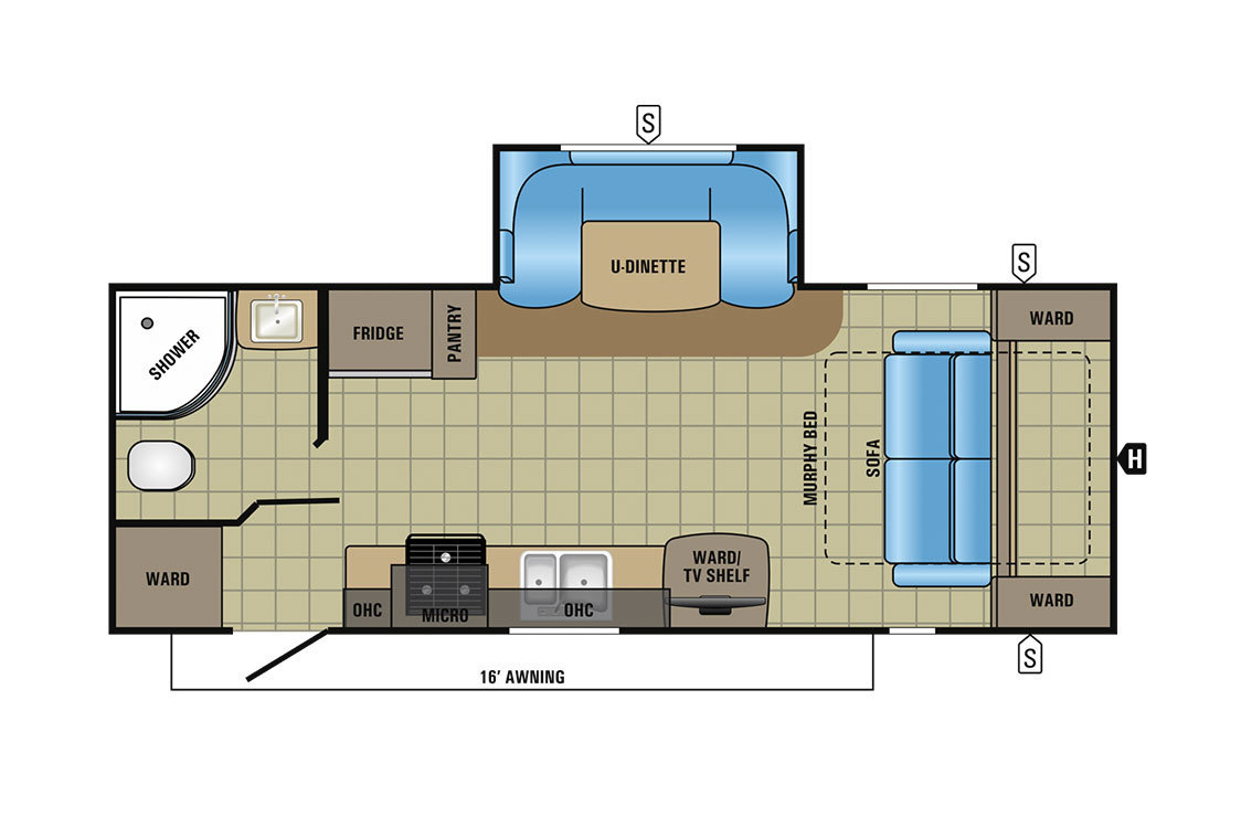 2017 Jayco Jay Feather 23RBM Floorplan
