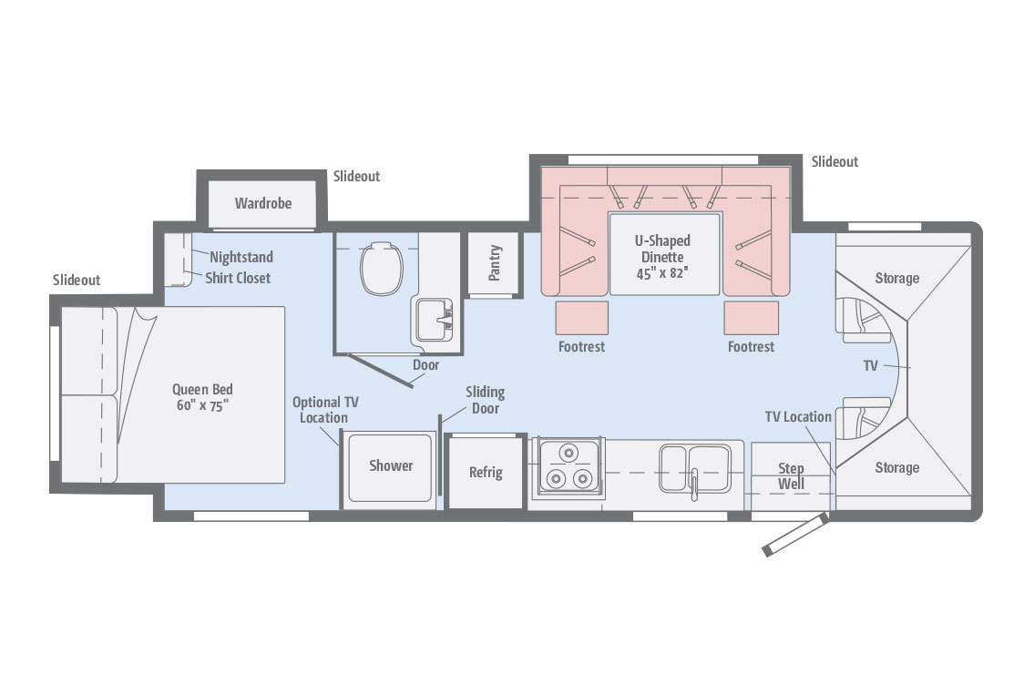 2017 Winnebago Spirit 26A Floorplan