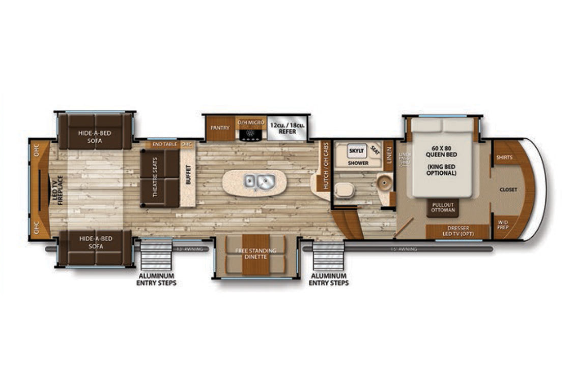 2016 Grand Design Solitude 375RE Floorplan