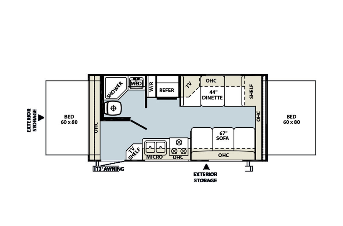2010 Forest River Rockwood Roo 19 Floorplan