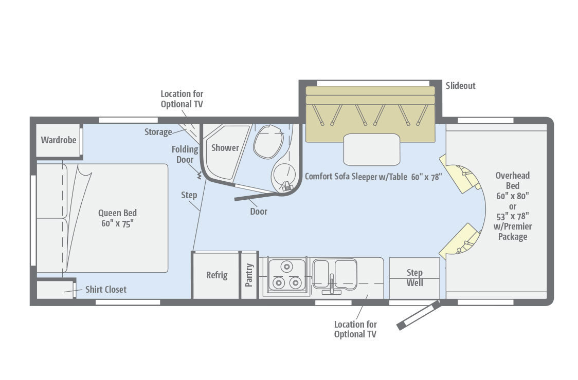 2012 Winnebago Access Premier 26QP Floorplan