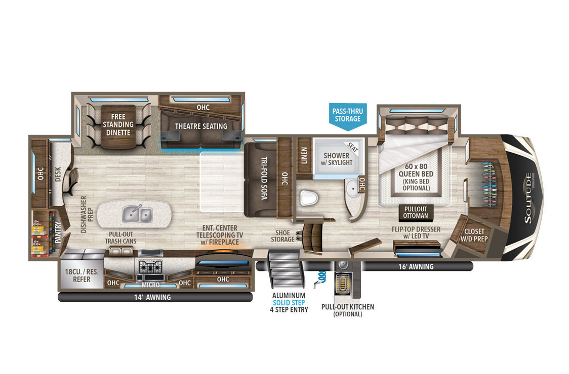 2018 Grand Design Solitude 344GK Floorplan