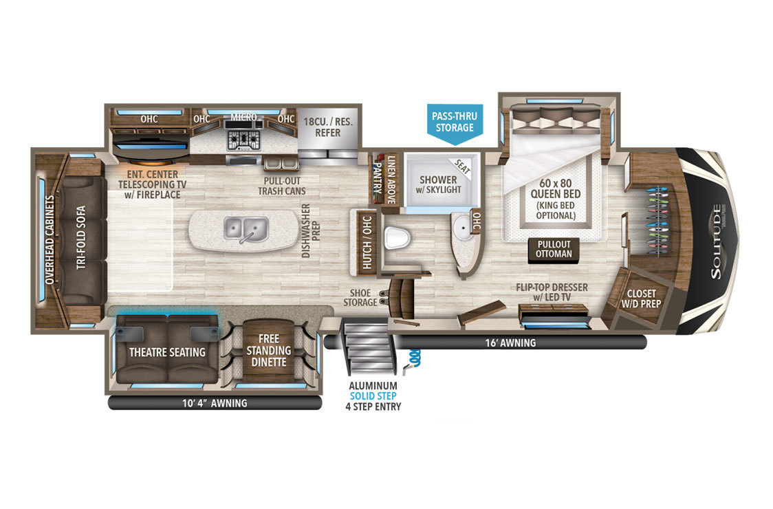 2018 Grand Design Solitude 310GK Floorplan