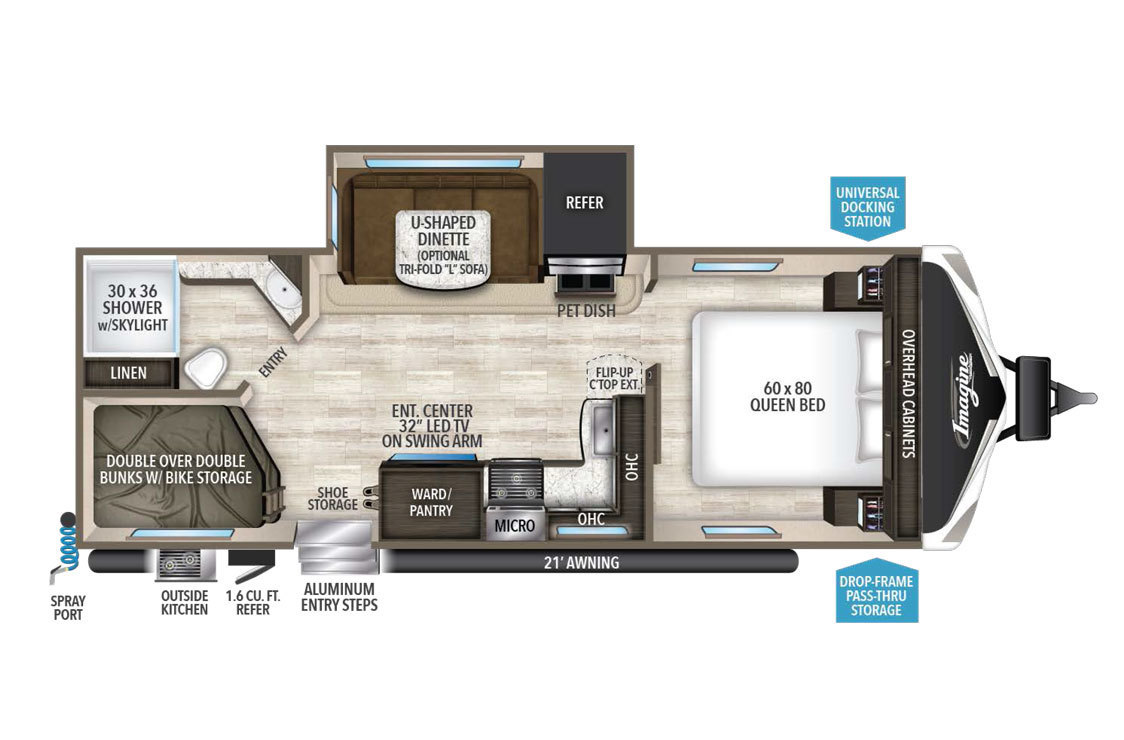 2018 Grand Design Imagine 2400BH Floorplan