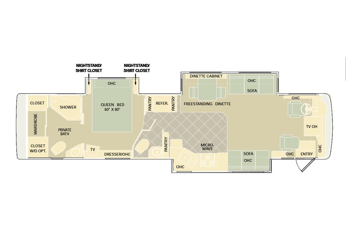 2002 Holiday Rambler Endeavor 40DST Floorplan