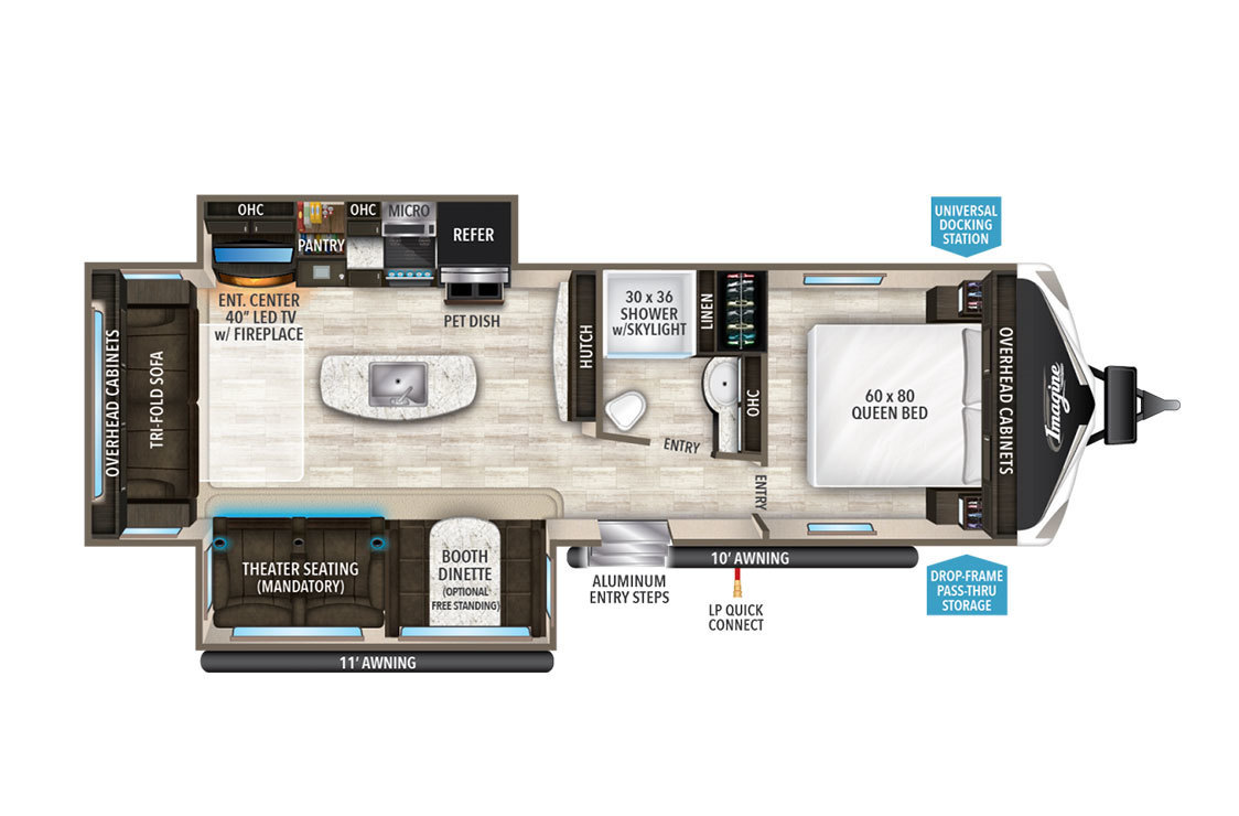 2018 Grand Design Imagine 2970RL Floorplan