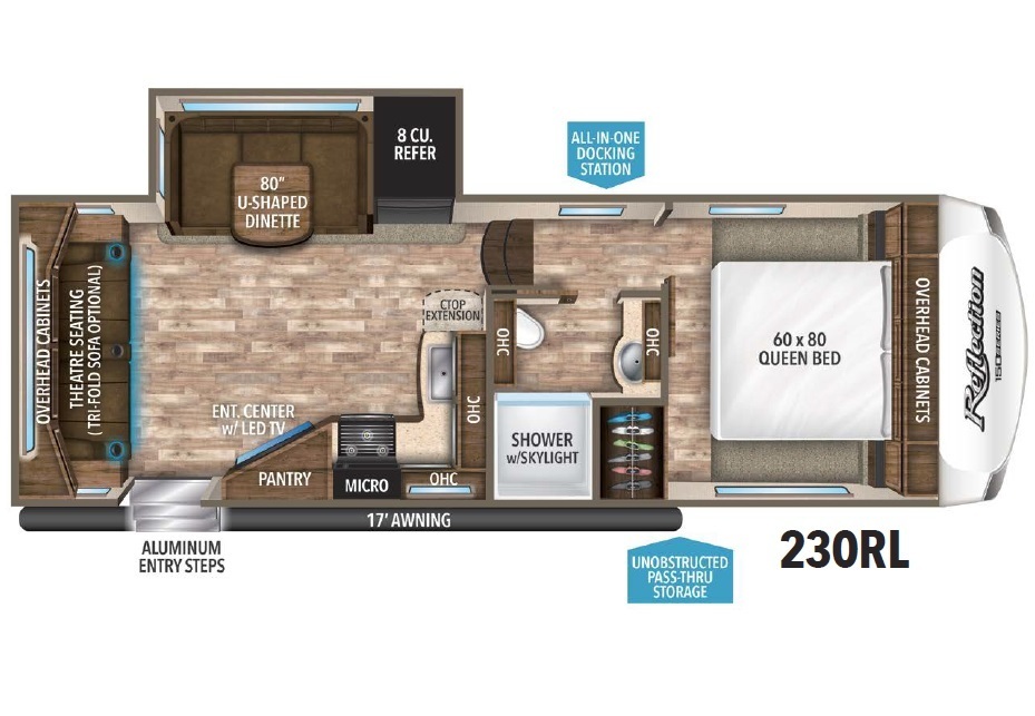 2018 Grand Design Reflection 150-Series 230RL Floorplan