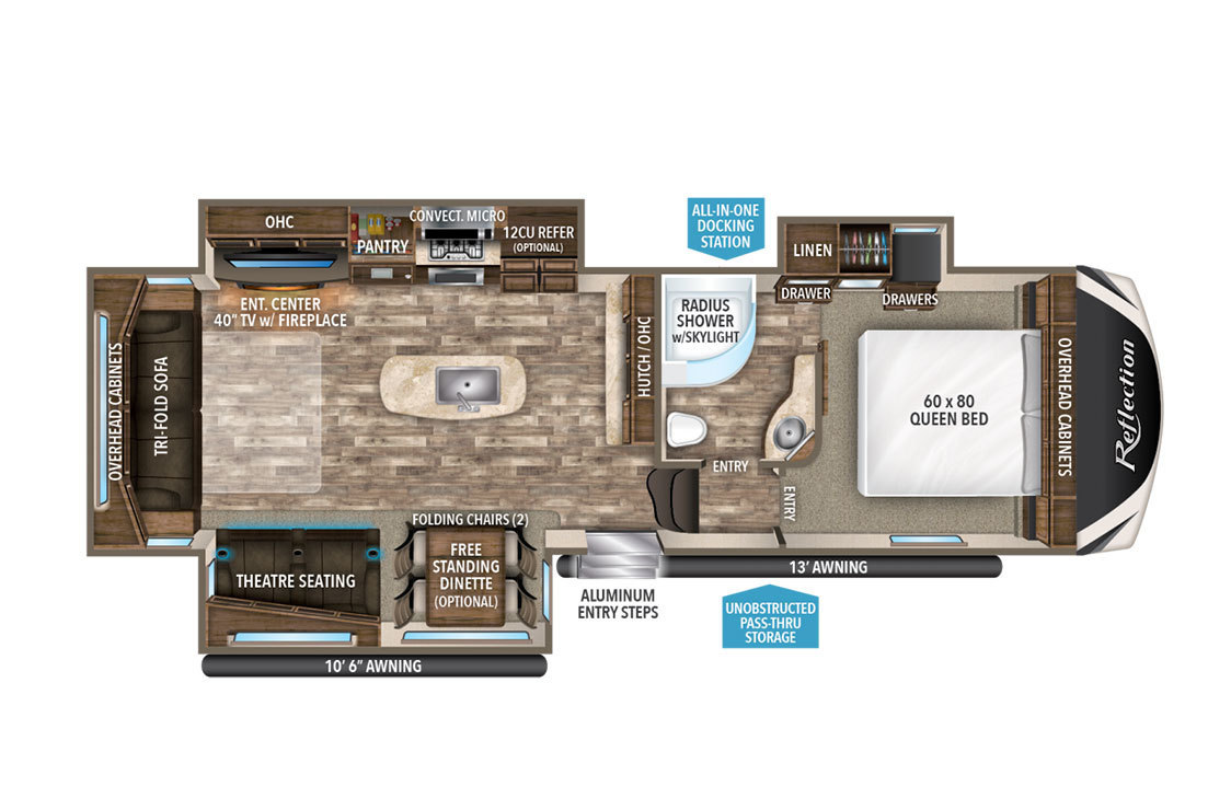 2018 Grand Design Reflection 303RLS Floorplan