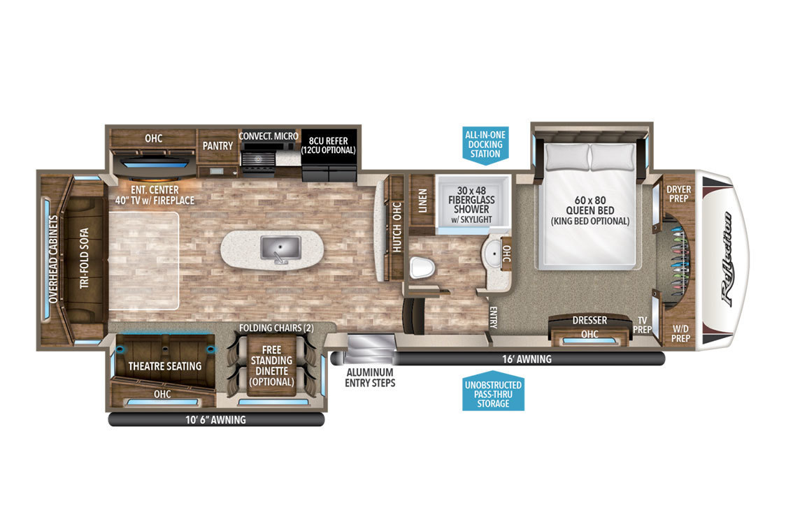 2018 Grand Design Reflection 337RLS Floorplan