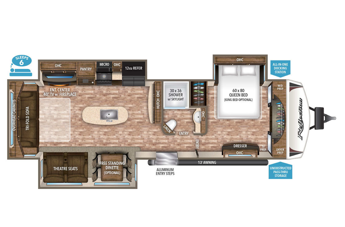 2018 Grand Design Reflection 315RLTS Floorplan