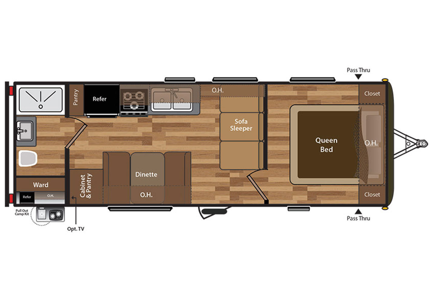 2015 Keystone Hideout 22RBWE Floorplan