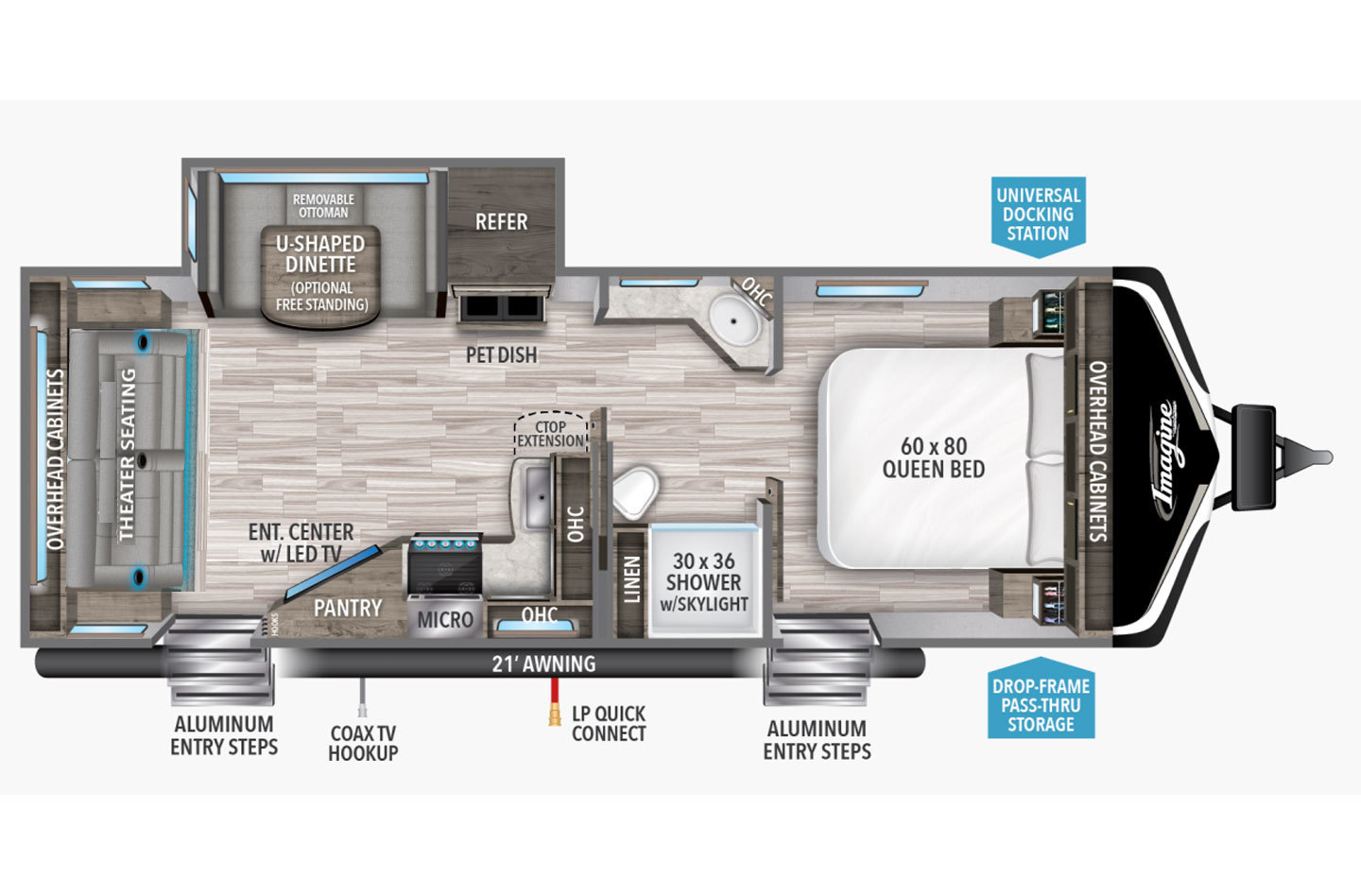 2021 Grand Design Imagine 2500RL Floorplan