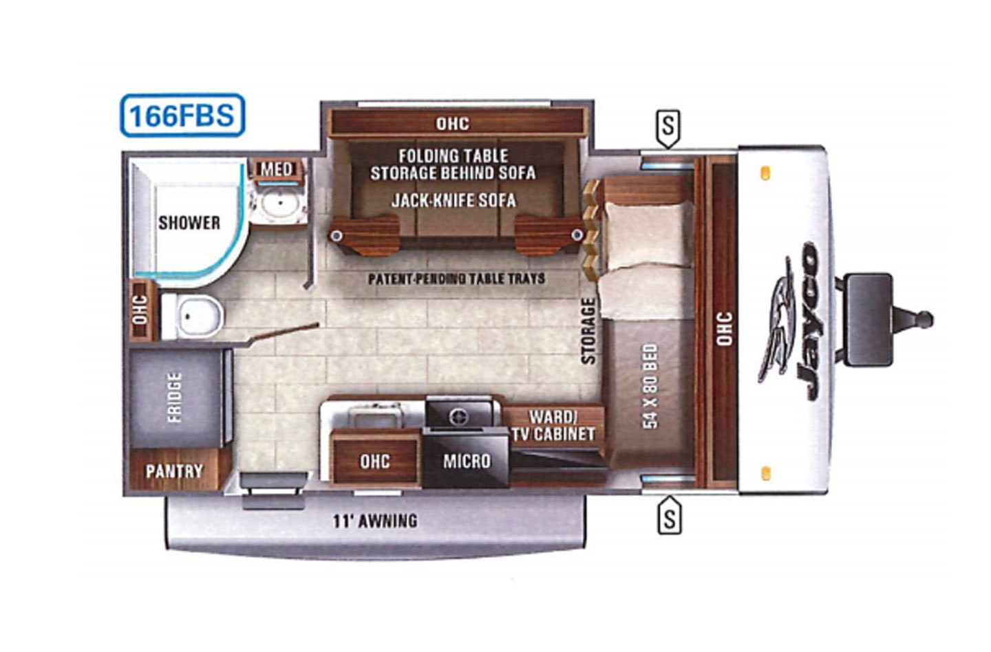 2021 Jayco Jay Feather Micro 166FBS Floorplan
