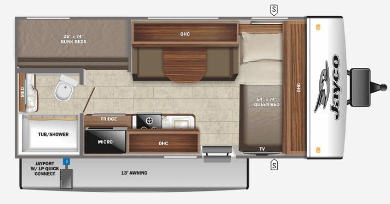 2023 Jayco Jay Feather Micro 171BH Floorplan