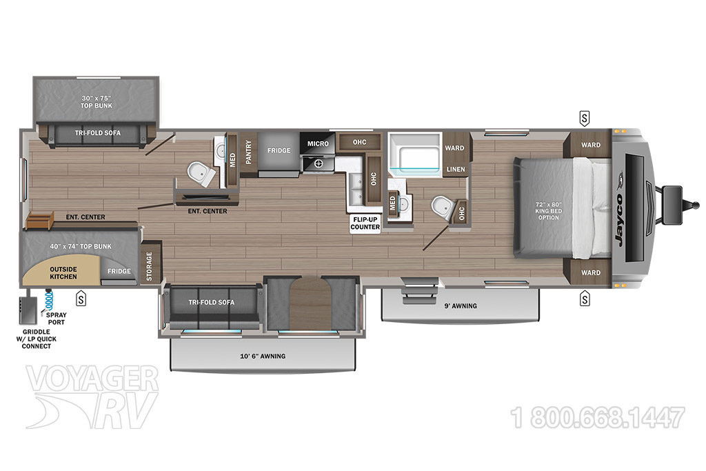 2023 Jayco White Hawk 32BH Floorplan