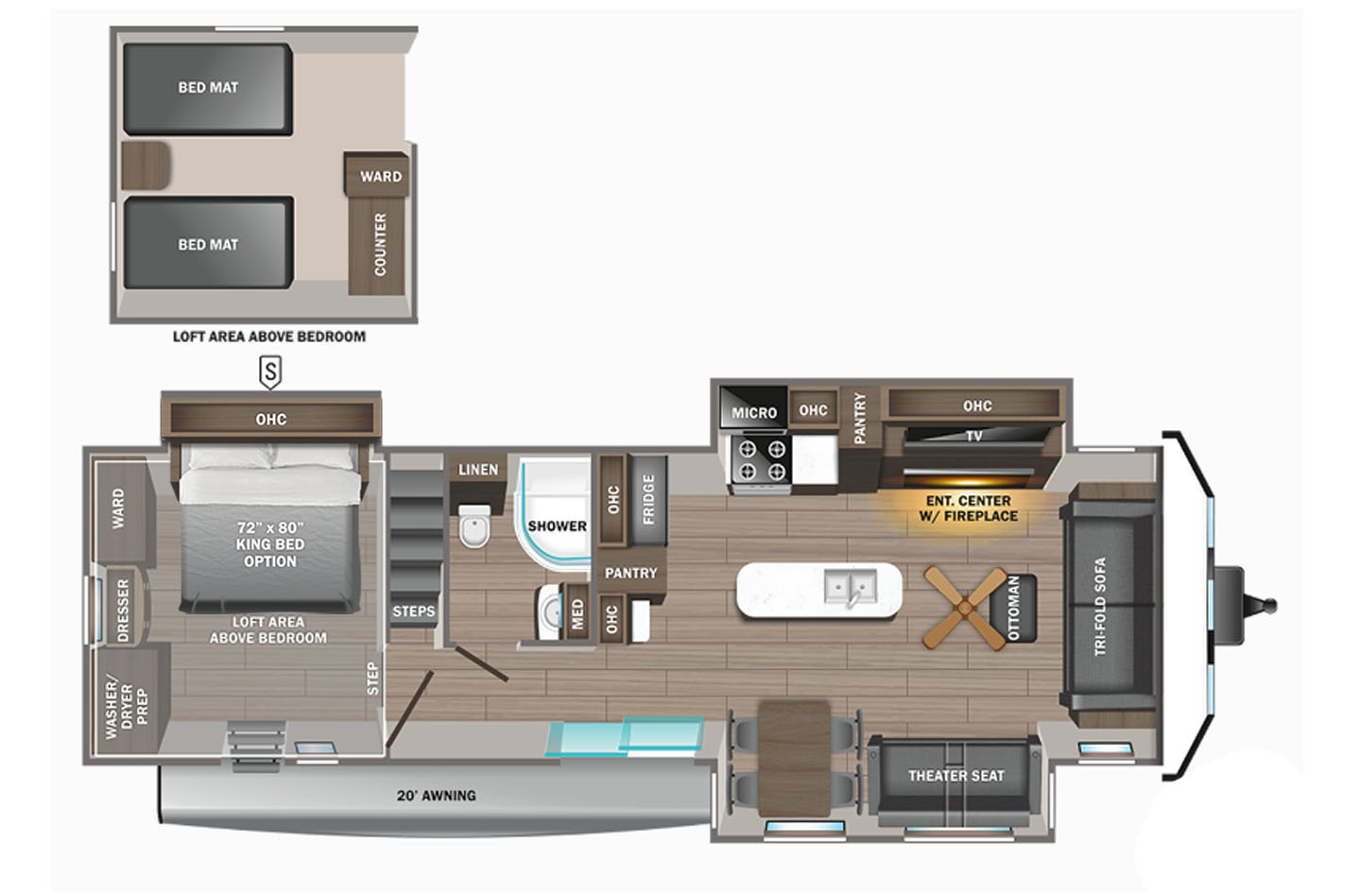 2023 Jayco Jay Flight 40LOFT Bungalow Floorplan