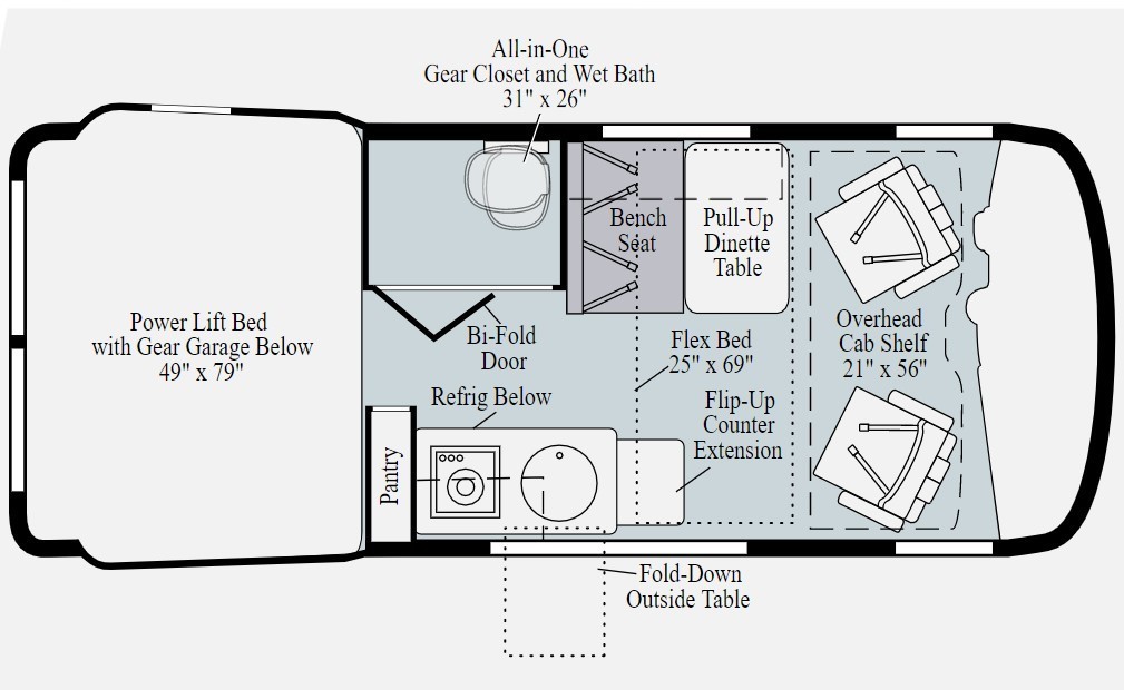 2021 Winnebago Revel 44E Floorplan