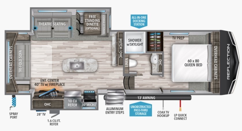 2023 Grand Design Reflection 150 Series 280RS Floorplan