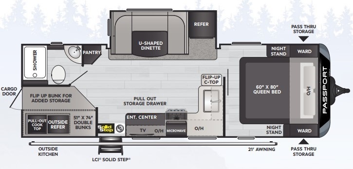 2023 Keystone Passport GT 2401BHWE OFF-GRID Floorplan