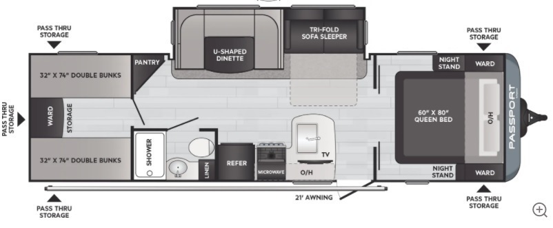 2023 Keystone Passport SL 282QBWE Floorplan