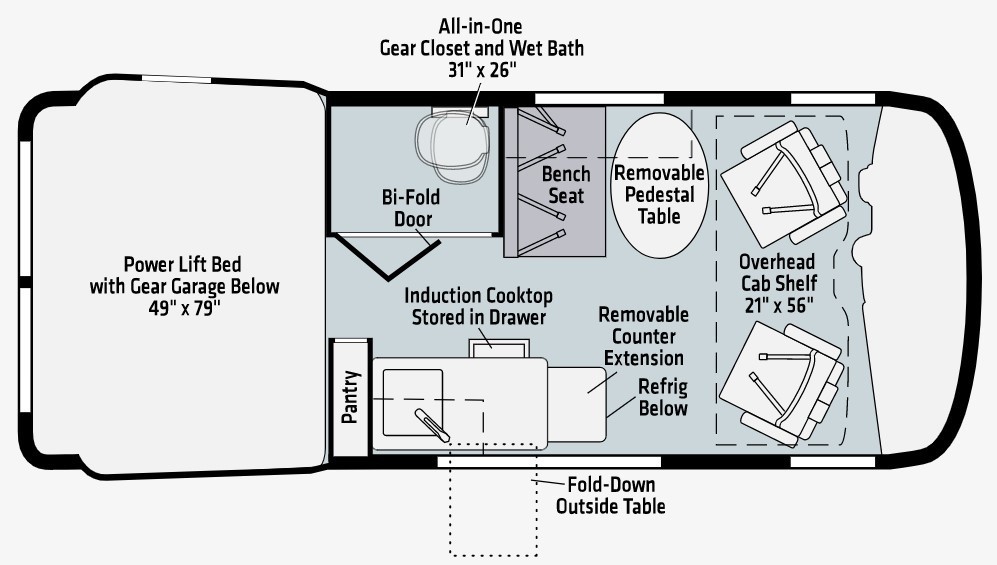 2021 Winnebago Revel 44E Floorplan