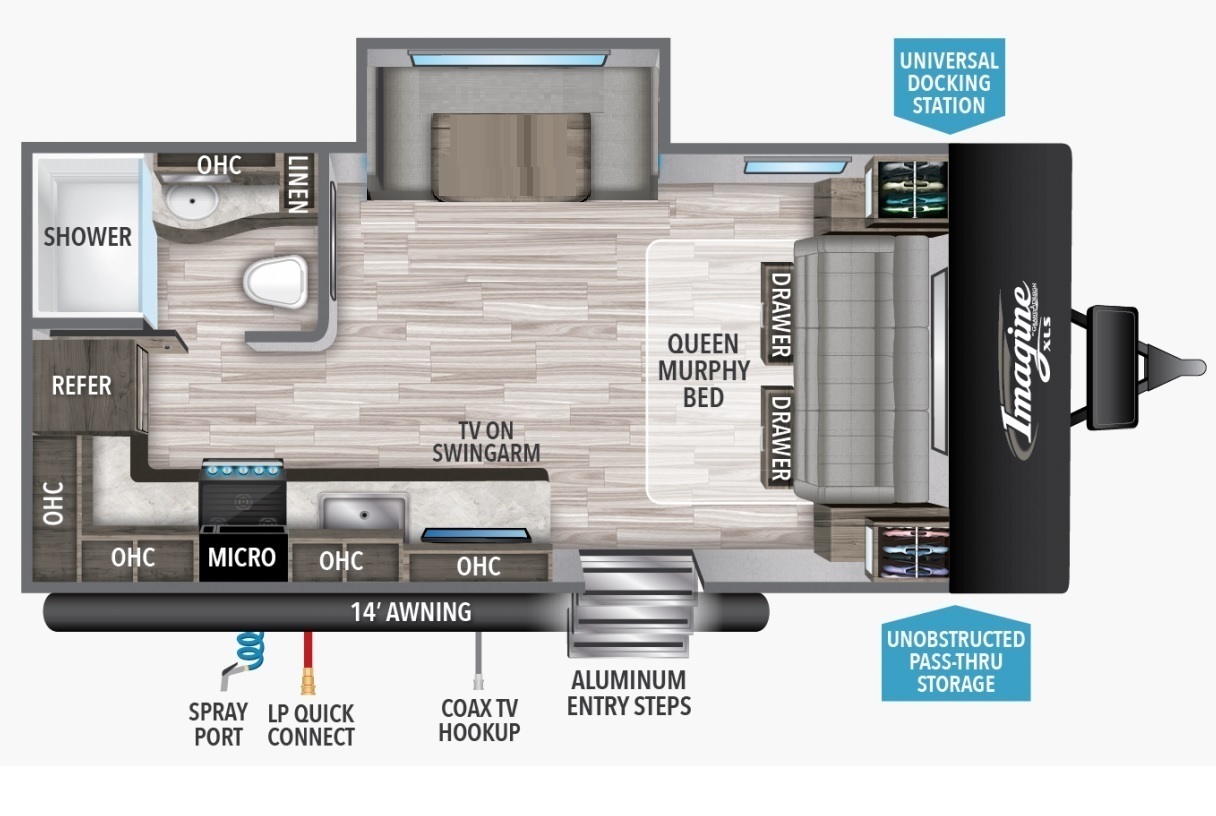 2019 Grand Design Imagine XLS 19RLE Floorplan