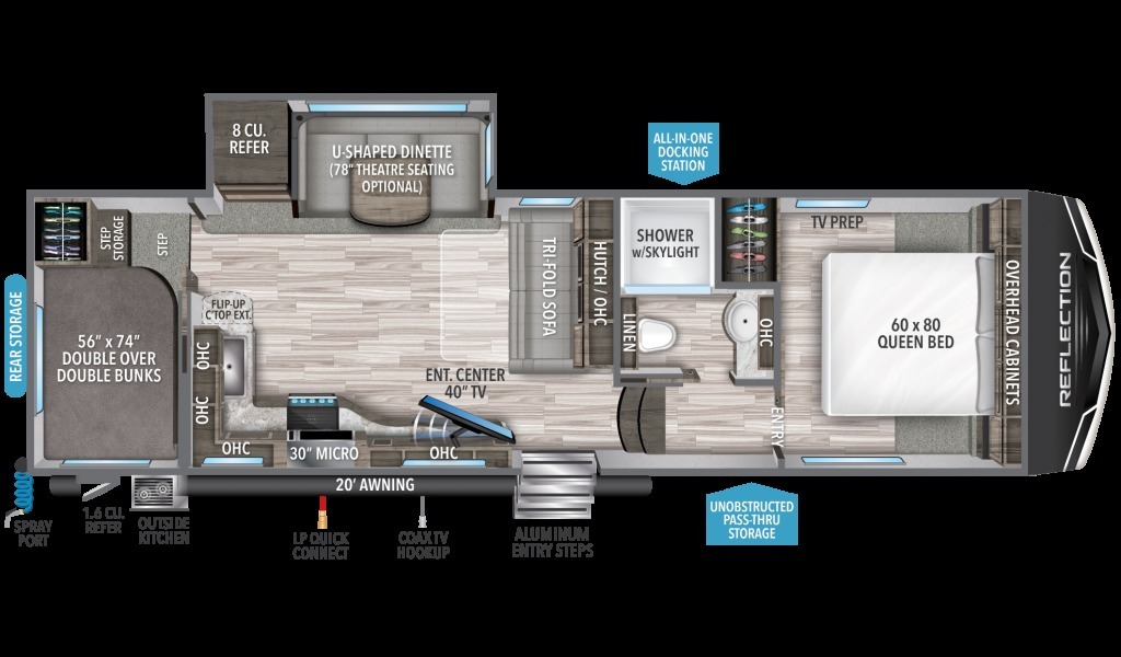2021 Grand Design Reflection 150 Series 278BH Floorplan