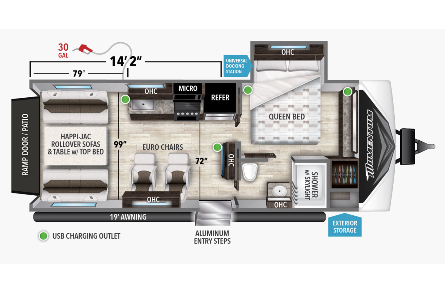 2021 Grand Design Momentum G-Class 21G Floorplan