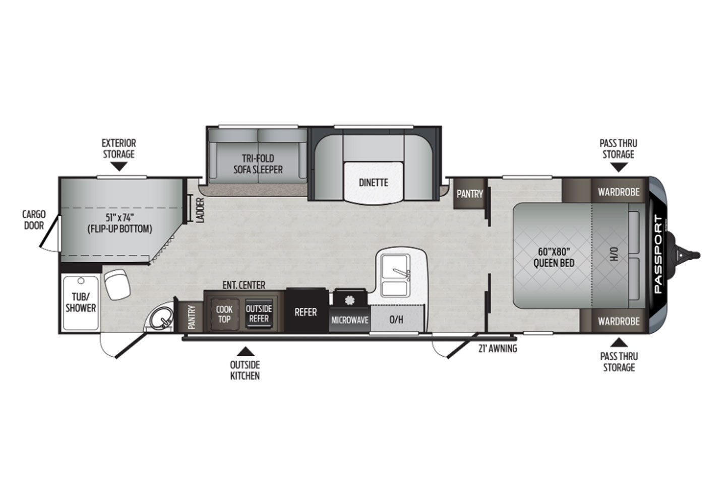 2021 Keystone Passport GT 2950BHWE Floorplan