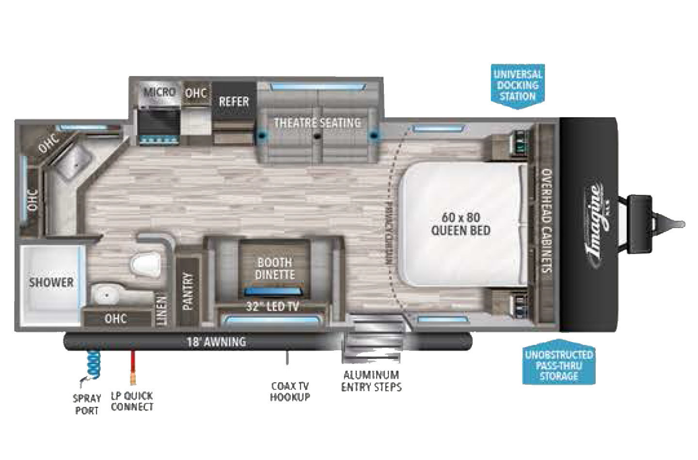 For Sale New 2023 Grand Design Imagine XLS 22MLE Travel Trailers