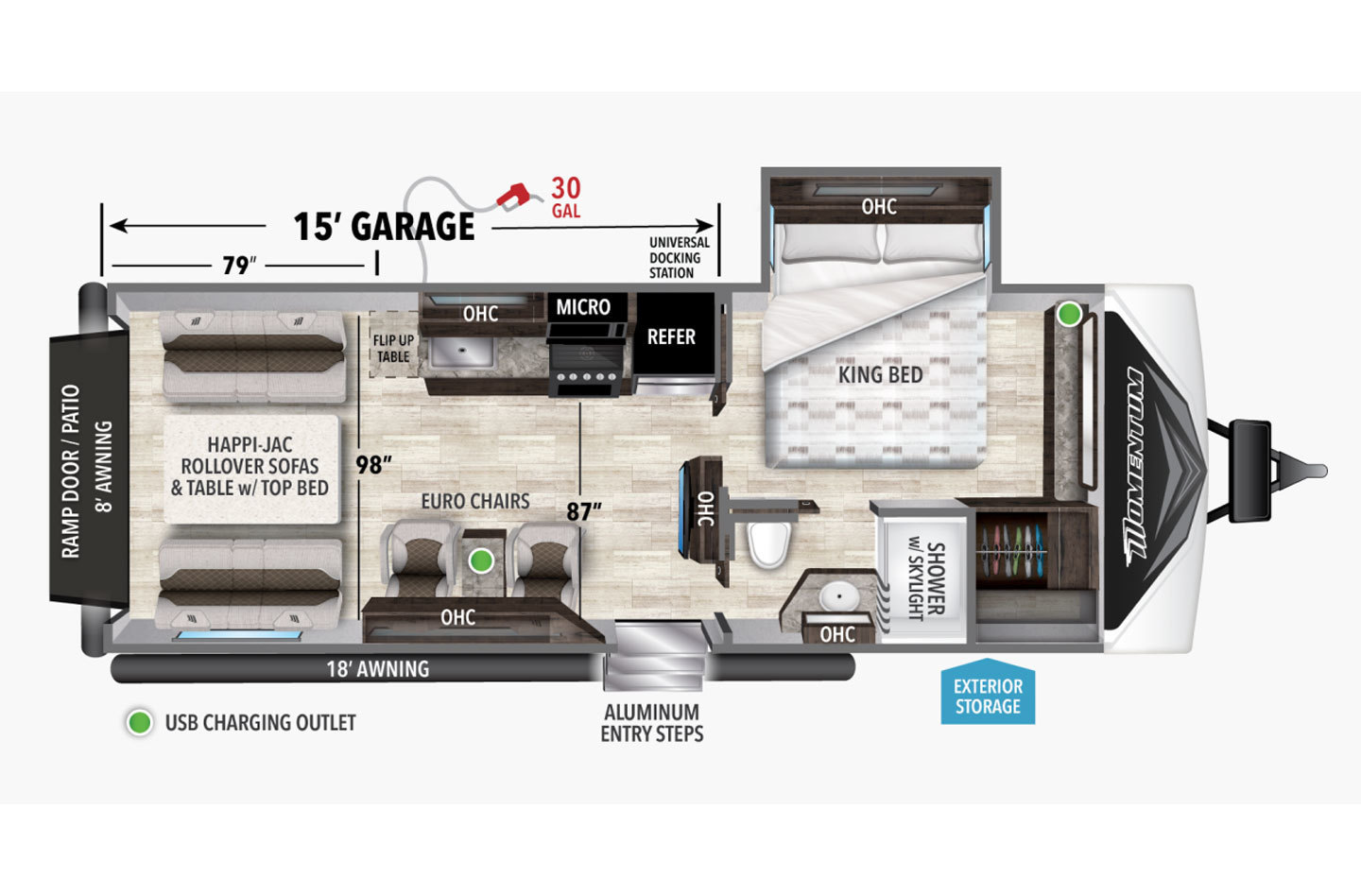 2021 Grand Design Momentum 23G Floorplan