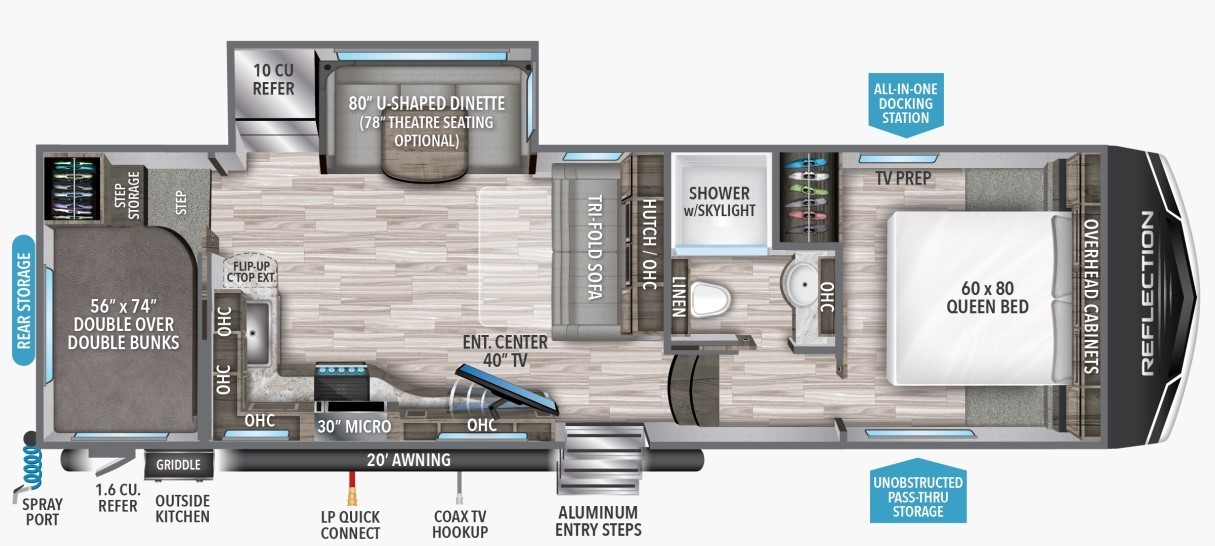2023 Grand Design Reflection 150 Series 278BH Floorplan