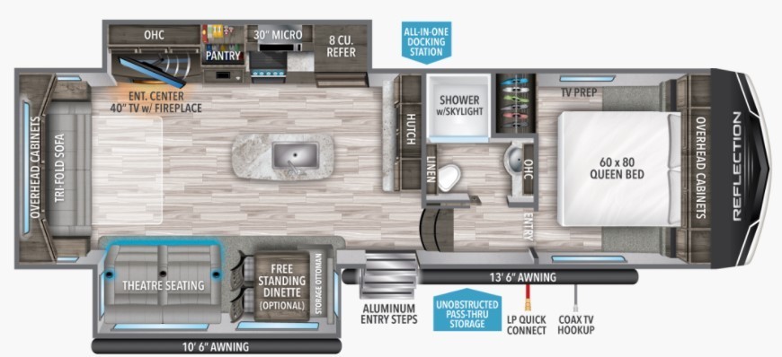 2022 Grand Design Reflection 150 295RL Floorplan