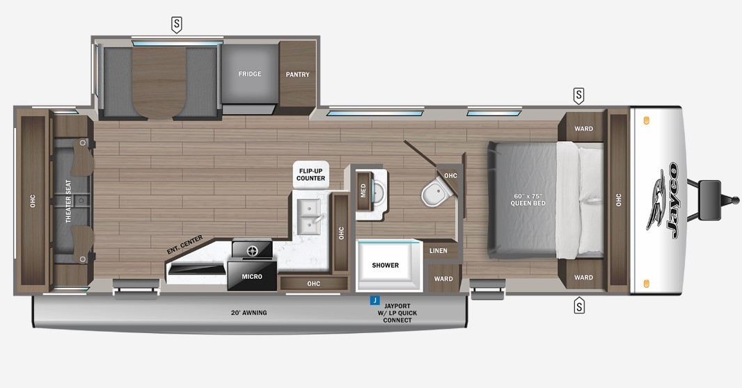 2023 Jayco Jay Feather 26RL Floorplan
