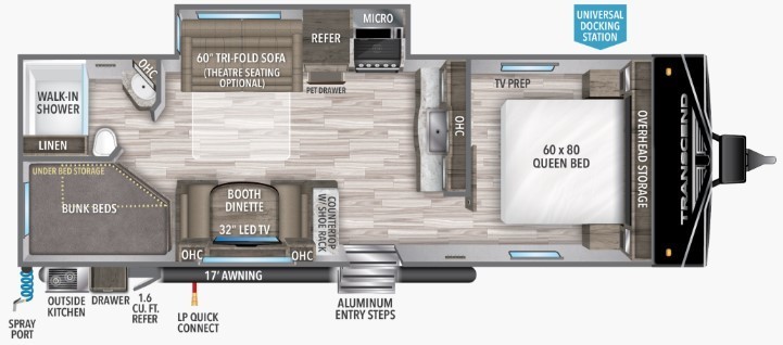 2023 Grand Design Transcend Xplor 261BH Floorplan