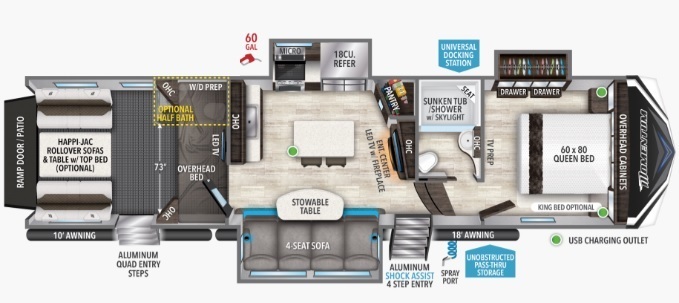 2022 Grand Design Momentum 349M Floorplan