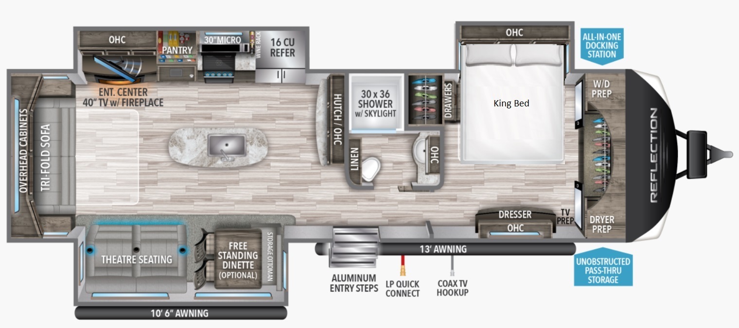 2022 Grand Design Reflection 315RLTS Floorplan