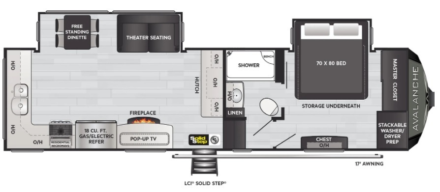 2023 Keystone Avalanche 295RK Floorplan