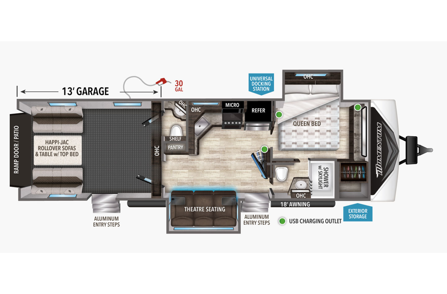 2022 Grand Design Momentum G-Class 31G Floorplan