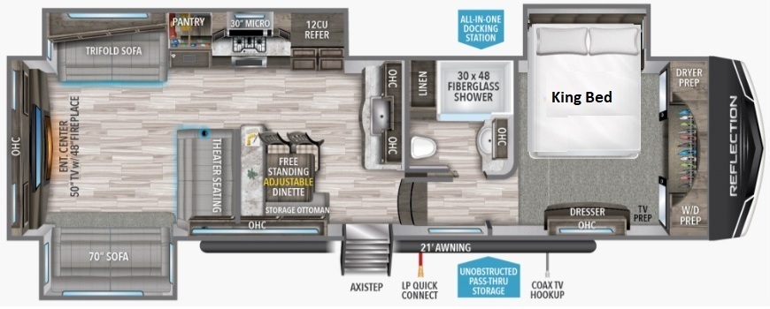 2022 Grand Design Reflection 341RDS Floorplan