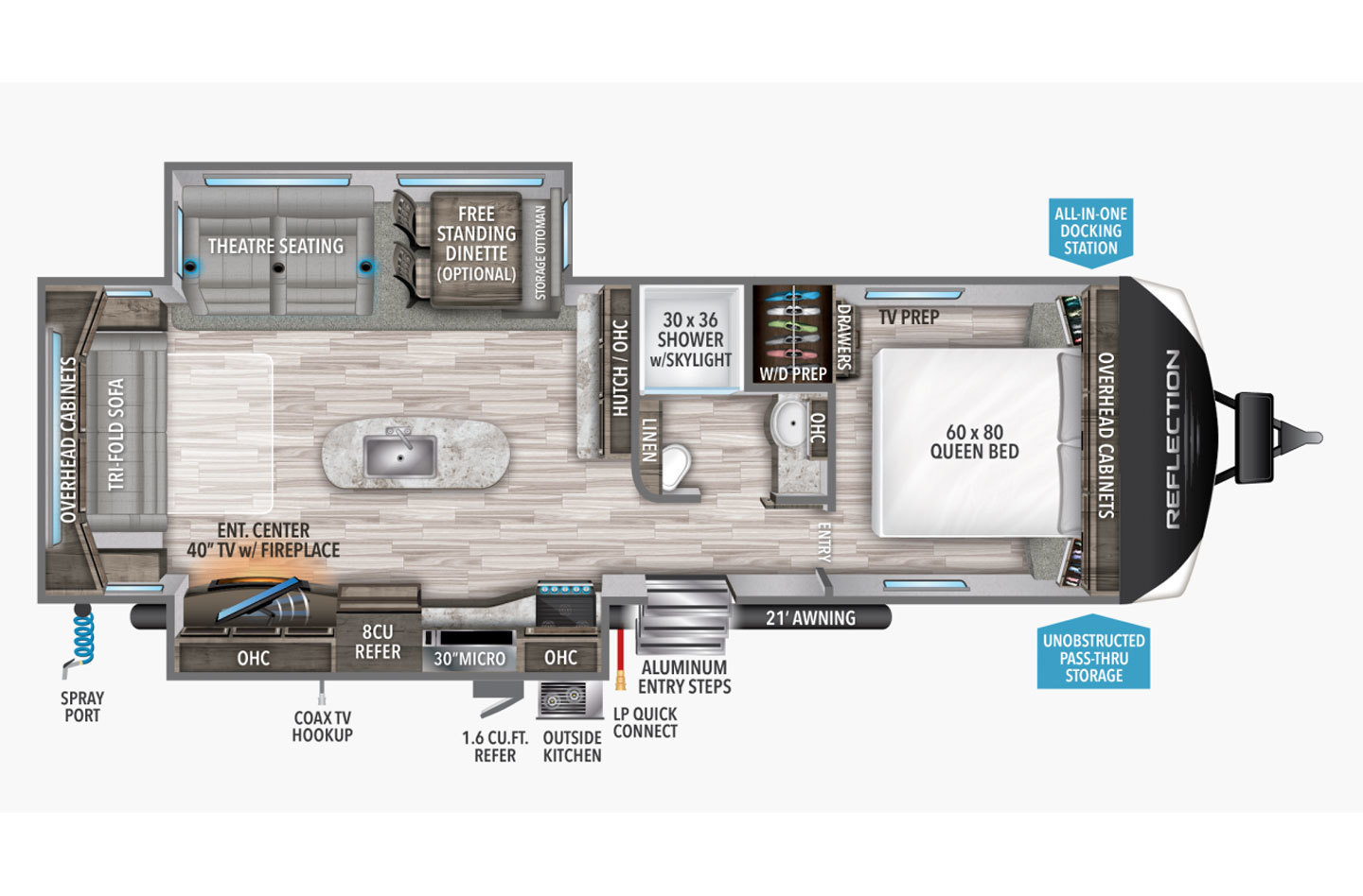 2022 Grand Design Reflection 297RSTS Floorplan