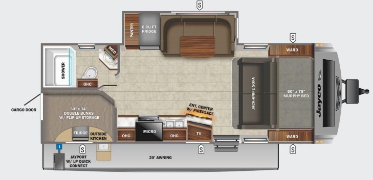 2022 Jayco Jay Flight 242BHSW Rocky Mountain Floorplan