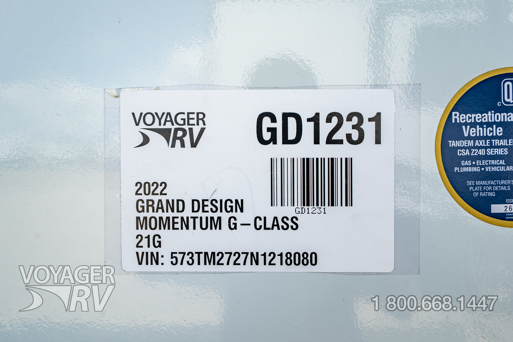 2022 Grand Design Momentum G-Class 21G