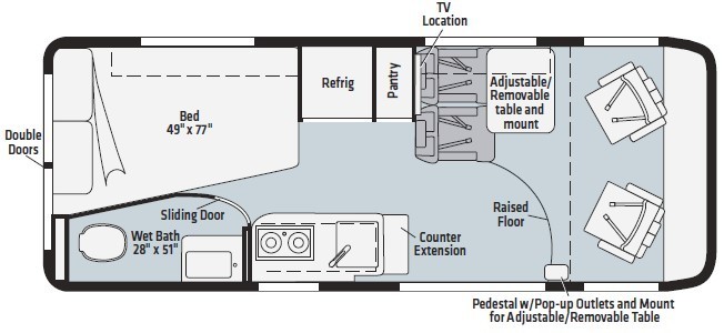 2023 Winnebago Travato 59G Floorplan